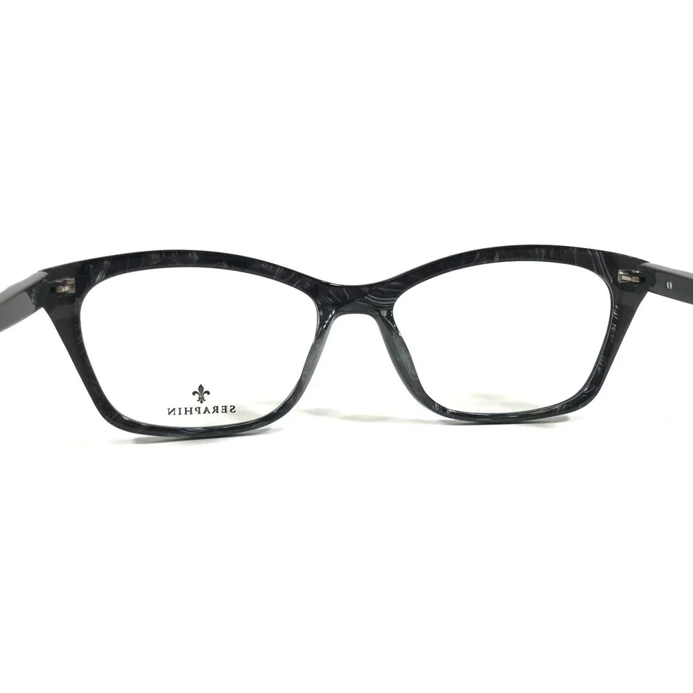 Seraphin Eyeglasses Frames SHEFFIELD/8973 Black Gray Cat Eye Full Rim 52-17-140